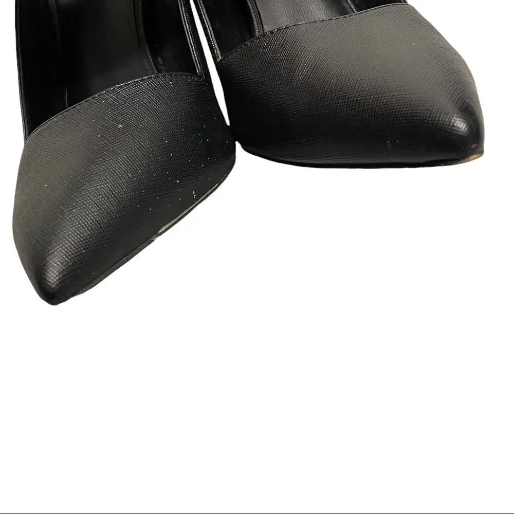ALDO Black Leather Pointy Toe Slingback Pumps High Heels 9